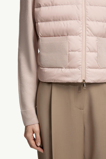 Moncler Padded Wool Zip-Up Cardigan Beige Beige