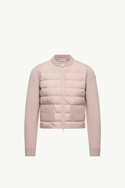 Moncler Padded Wool Zip-Up Cardigan Beige Beige