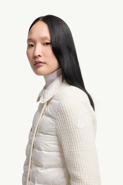Moncler Wool & Cashmere Padded Cardigan White White