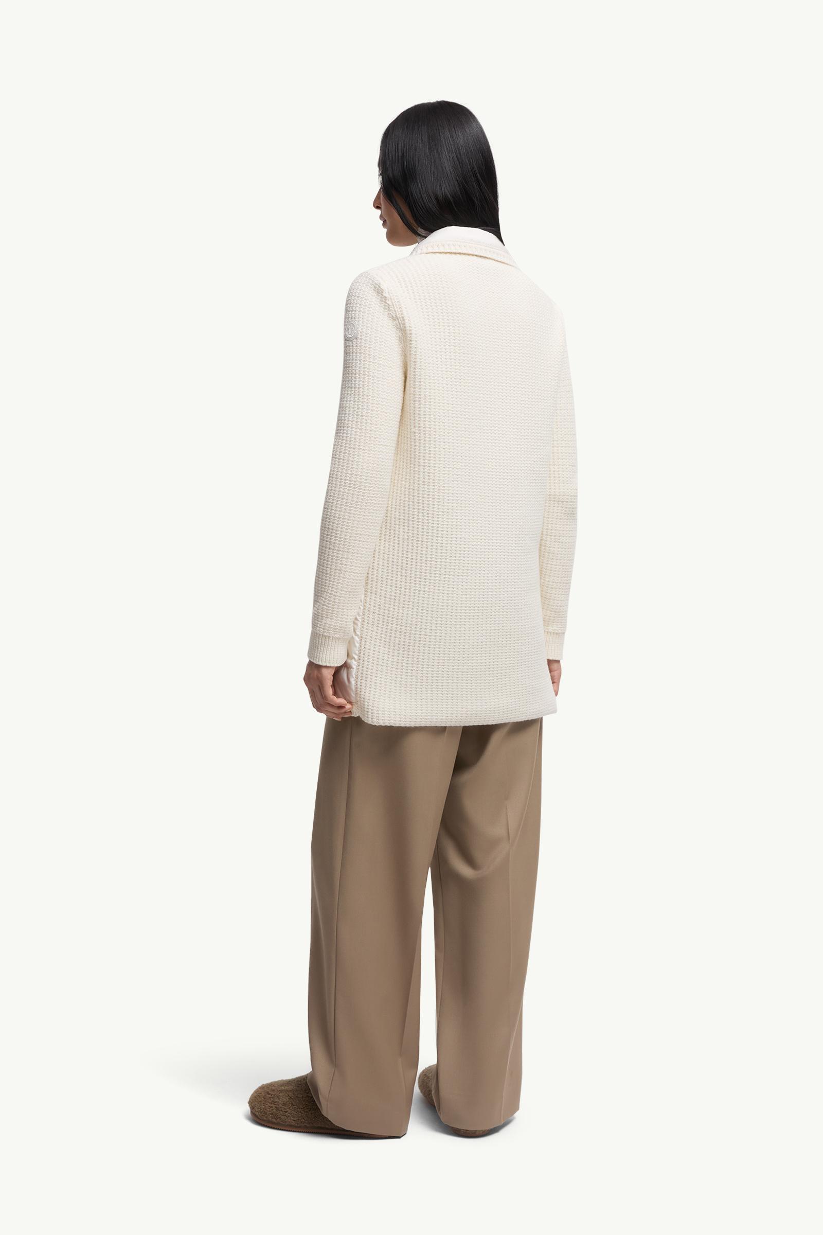 Moncler Wool & Cashmere Padded Cardigan White White