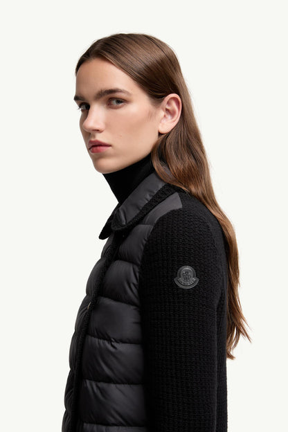 Moncler Wool & Cashmere Padded Cardigan Black Black