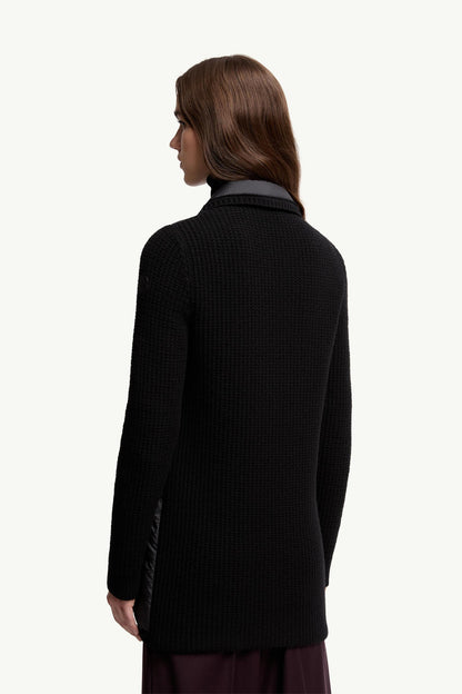 Moncler Wool & Cashmere Padded Cardigan Black Black