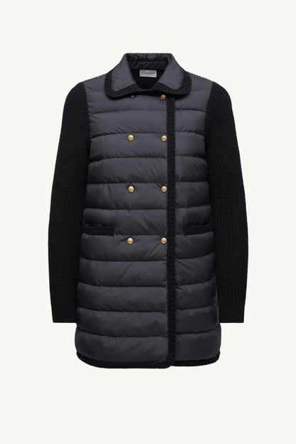 Moncler Wool & Cashmere Padded Cardigan Black Black