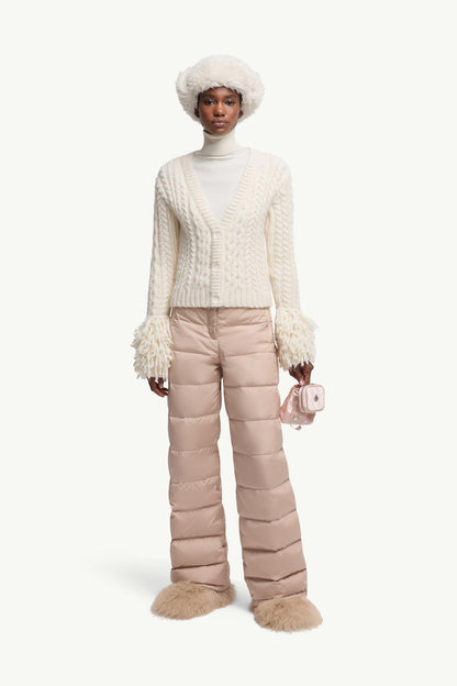 Moncler Alpaca Blend V-Neck Cardigan White Ivory White Ivory