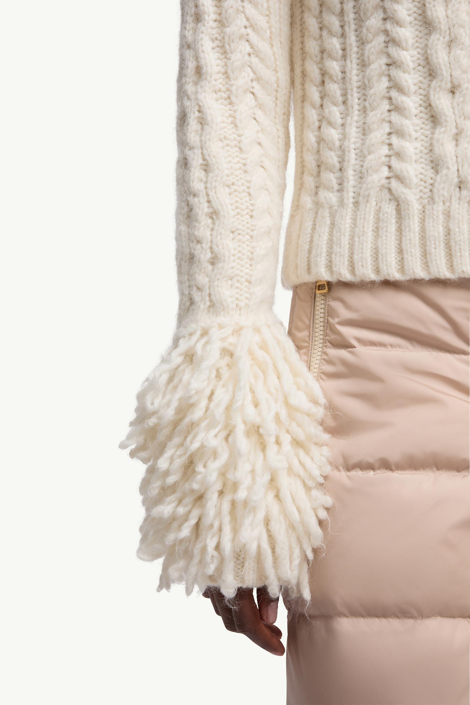 Moncler Alpaca Blend V-Neck Cardigan White Ivory White Ivory