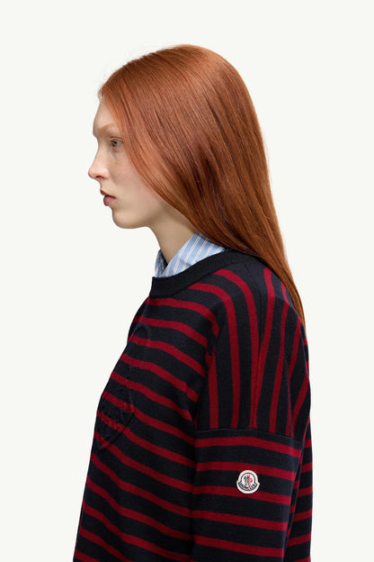 Moncler Striped Wool Sweater Blue & Red Blue & Red