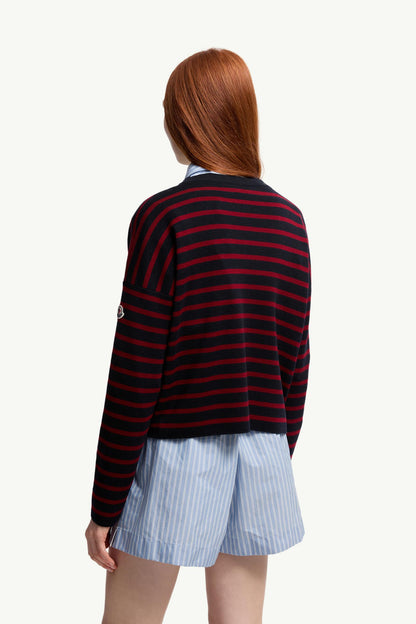 Moncler Striped Wool Sweater Blue & Red Blue & Red