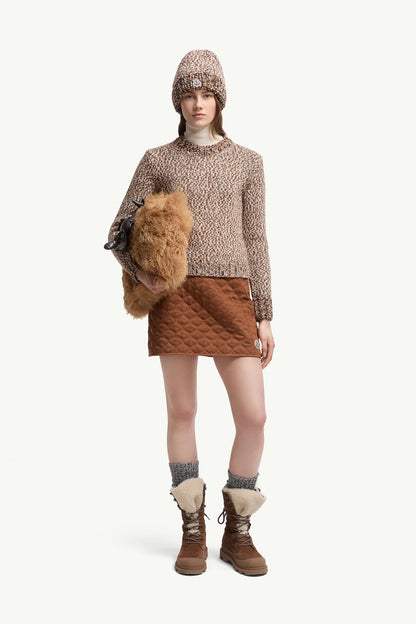 Moncler Mouliné Wool Sweater Brown Brown
