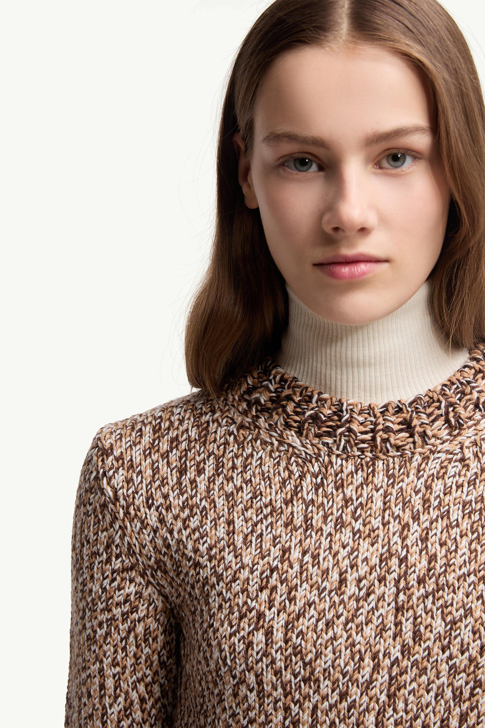 Moncler Mouliné Wool Sweater Brown Brown