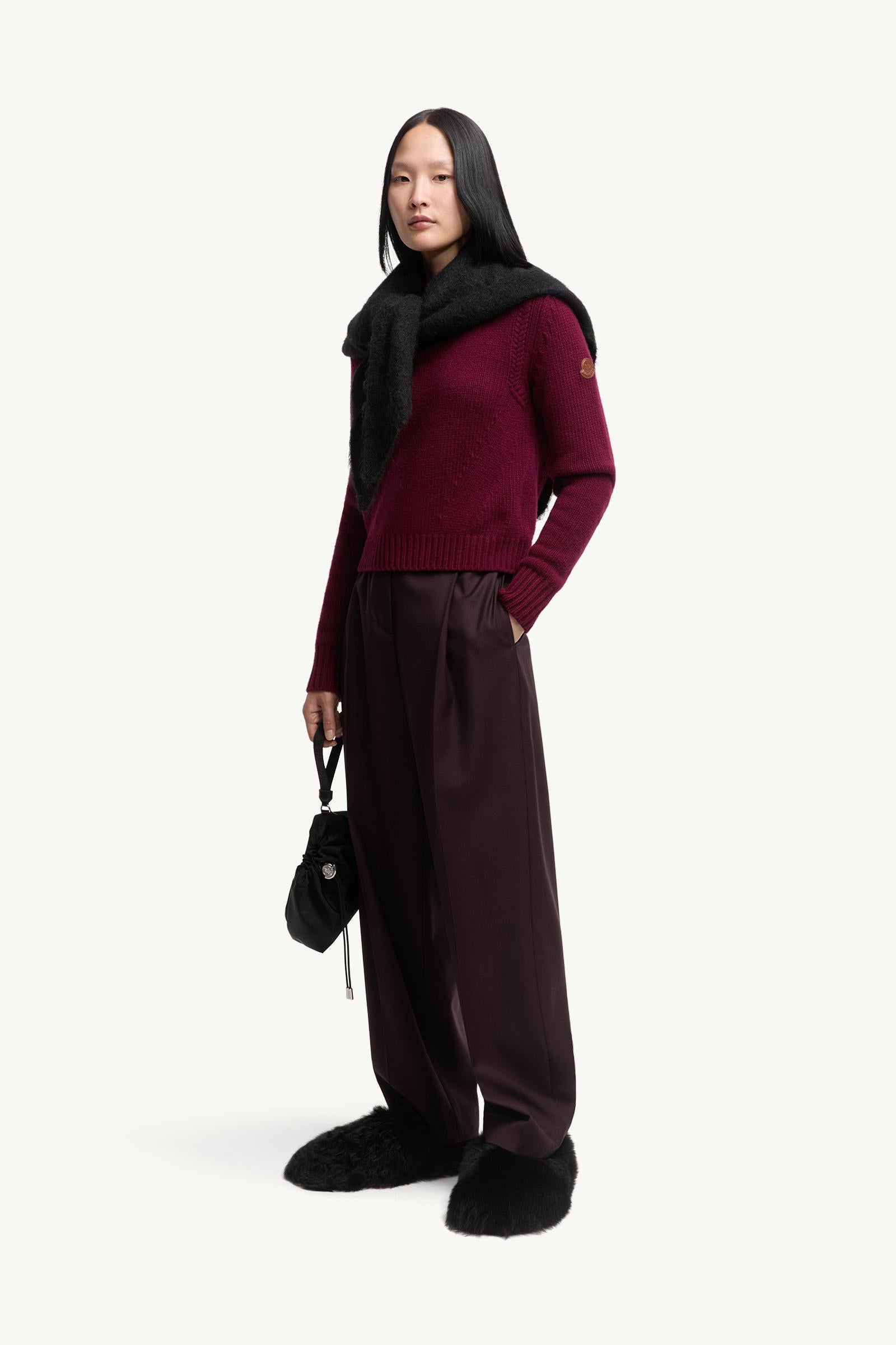 Moncler Wool & Cashmere Sweater Burgundy Burgundy