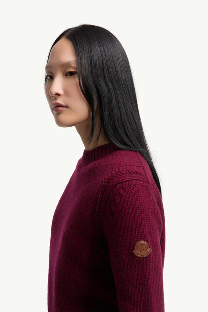 Moncler Wool & Cashmere Sweater Burgundy Burgundy
