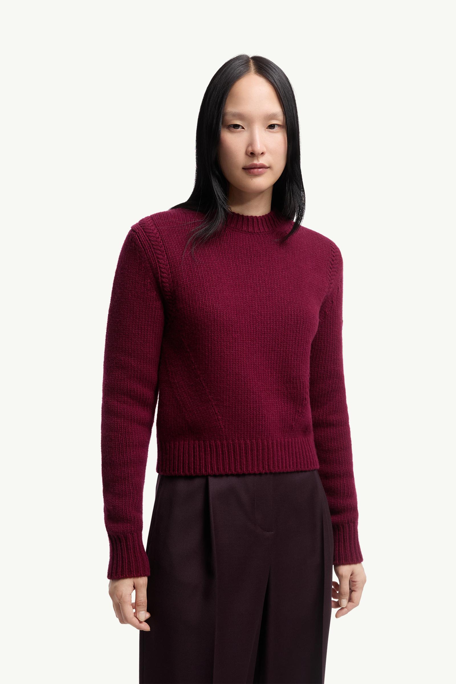 Moncler Wool & Cashmere Sweater Burgundy Burgundy