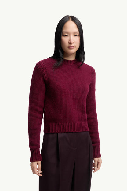 Moncler Wool & Cashmere Sweater Burgundy Burgundy