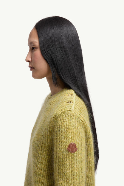 Moncler Mohair & Wool Blend Sweater Lime Green Lime Green