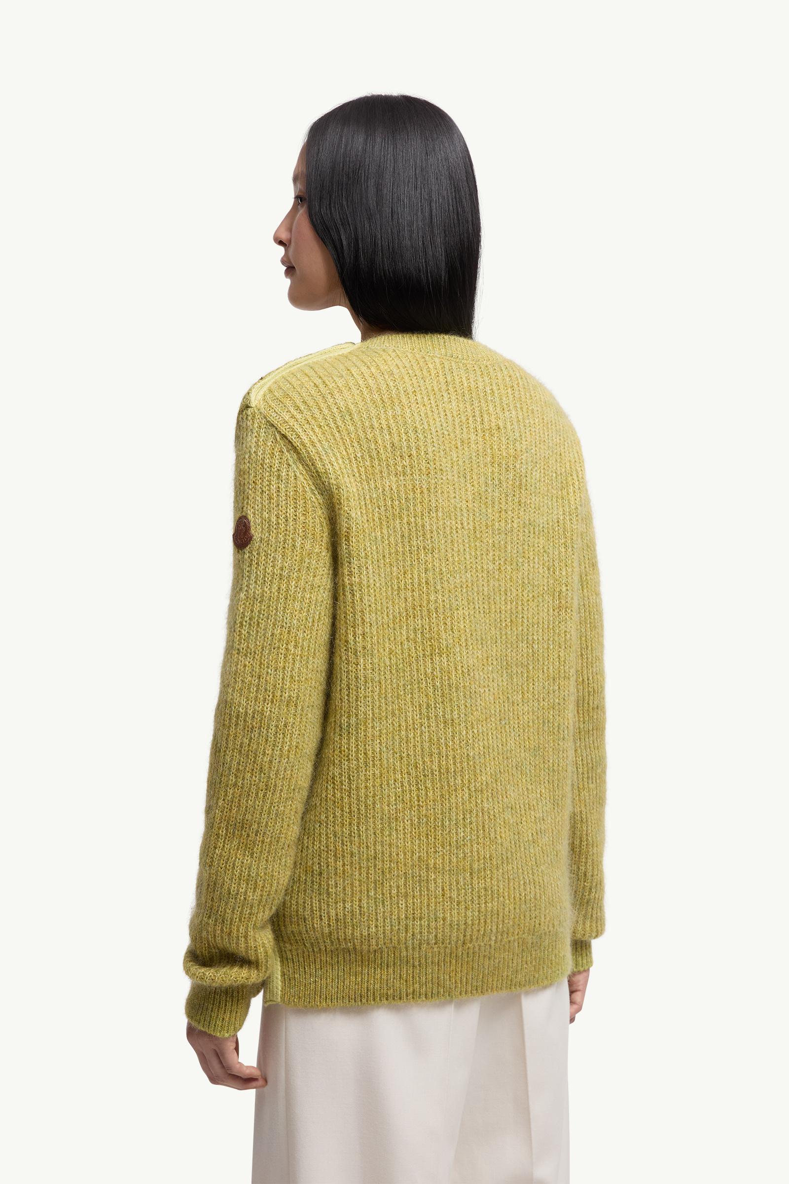 Moncler Mohair & Wool Blend Sweater Lime Green Lime Green