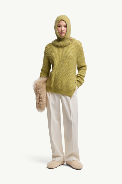 Moncler Mohair & Wool Blend Sweater Lime Green Lime Green