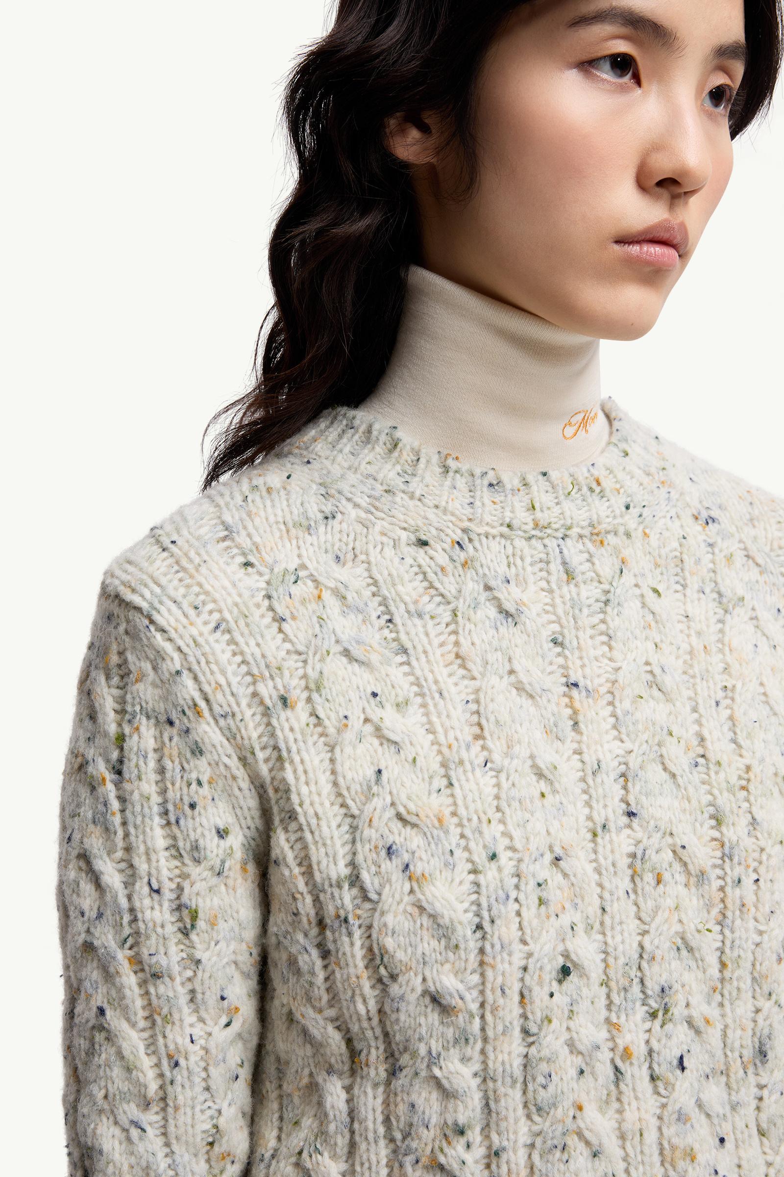 Moncler Wool Blend Sweater Ice Grey Ice Grey