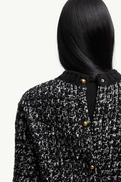 Moncler Fringe-Trim Wool Blend Sweater Black Black