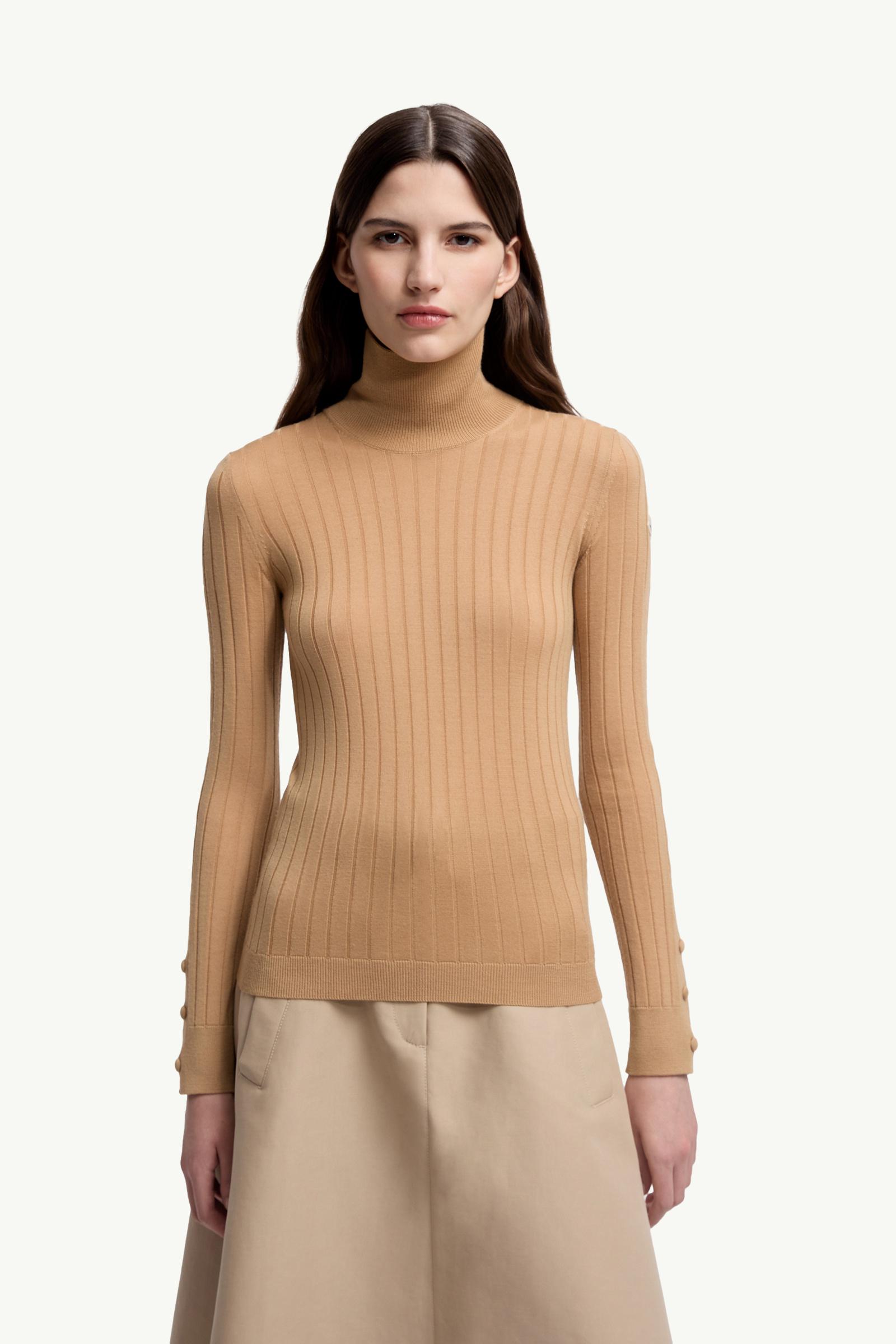 Moncler Wool & Cashmere Turtleneck Sweater Beige Beige