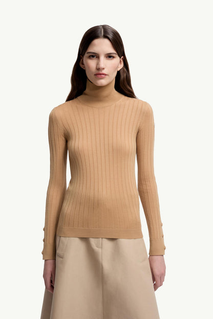 Moncler Wool & Cashmere Turtleneck Sweater Beige Beige