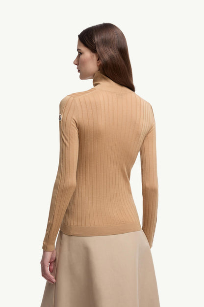 Moncler Wool & Cashmere Turtleneck Sweater Beige Beige