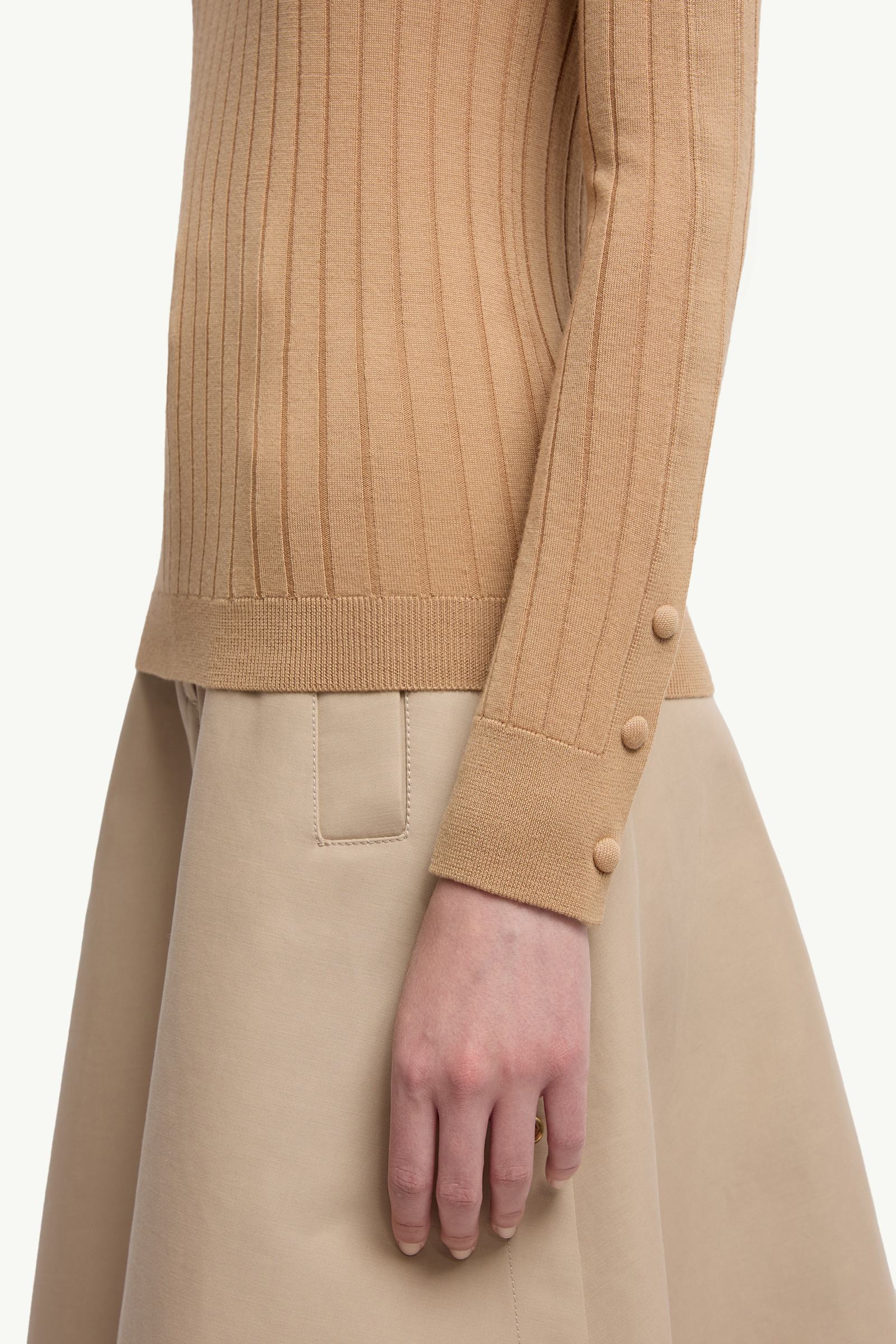Moncler Wool & Cashmere Turtleneck Sweater Beige Beige