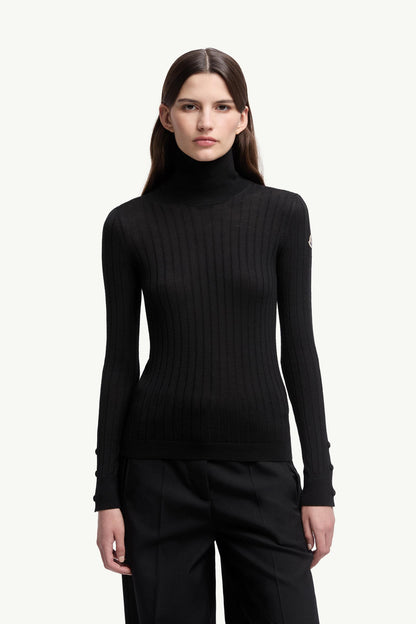 Moncler Wool & Cashmere Turtleneck Sweater Black Black