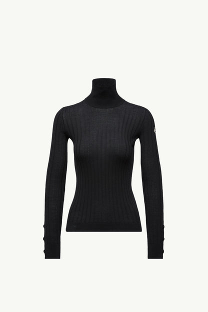 Moncler Wool & Cashmere Turtleneck Sweater Black Black