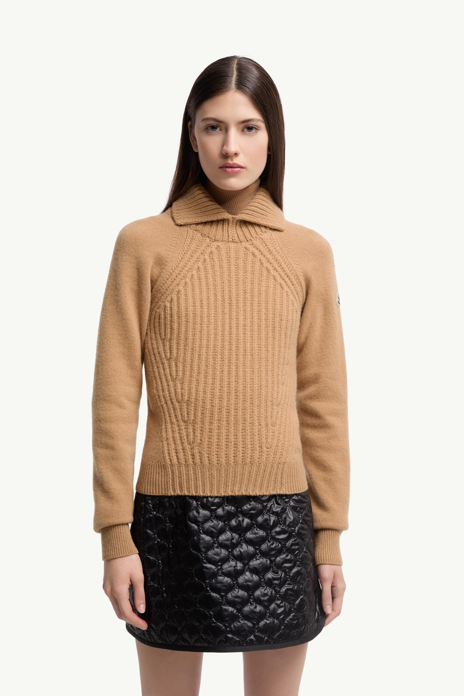 Moncler Wool & Cashmere High Collar Sweater Beige Beige