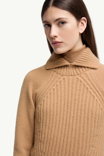 Moncler Wool & Cashmere High Collar Sweater Beige Beige