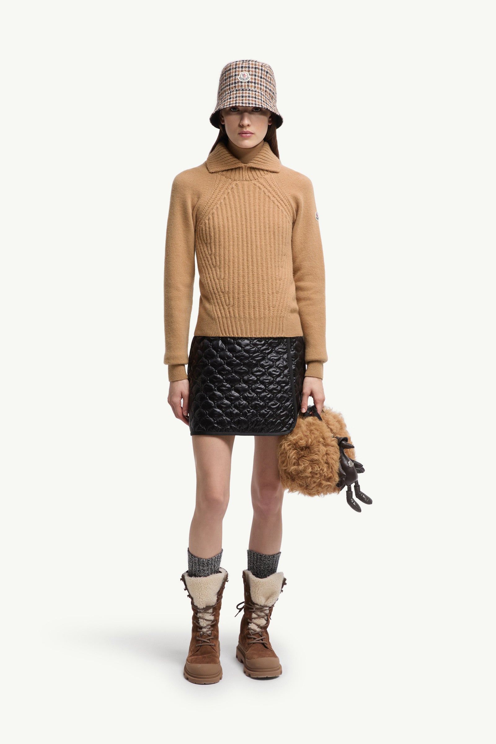 Moncler Wool & Cashmere High Collar Sweater Beige Beige