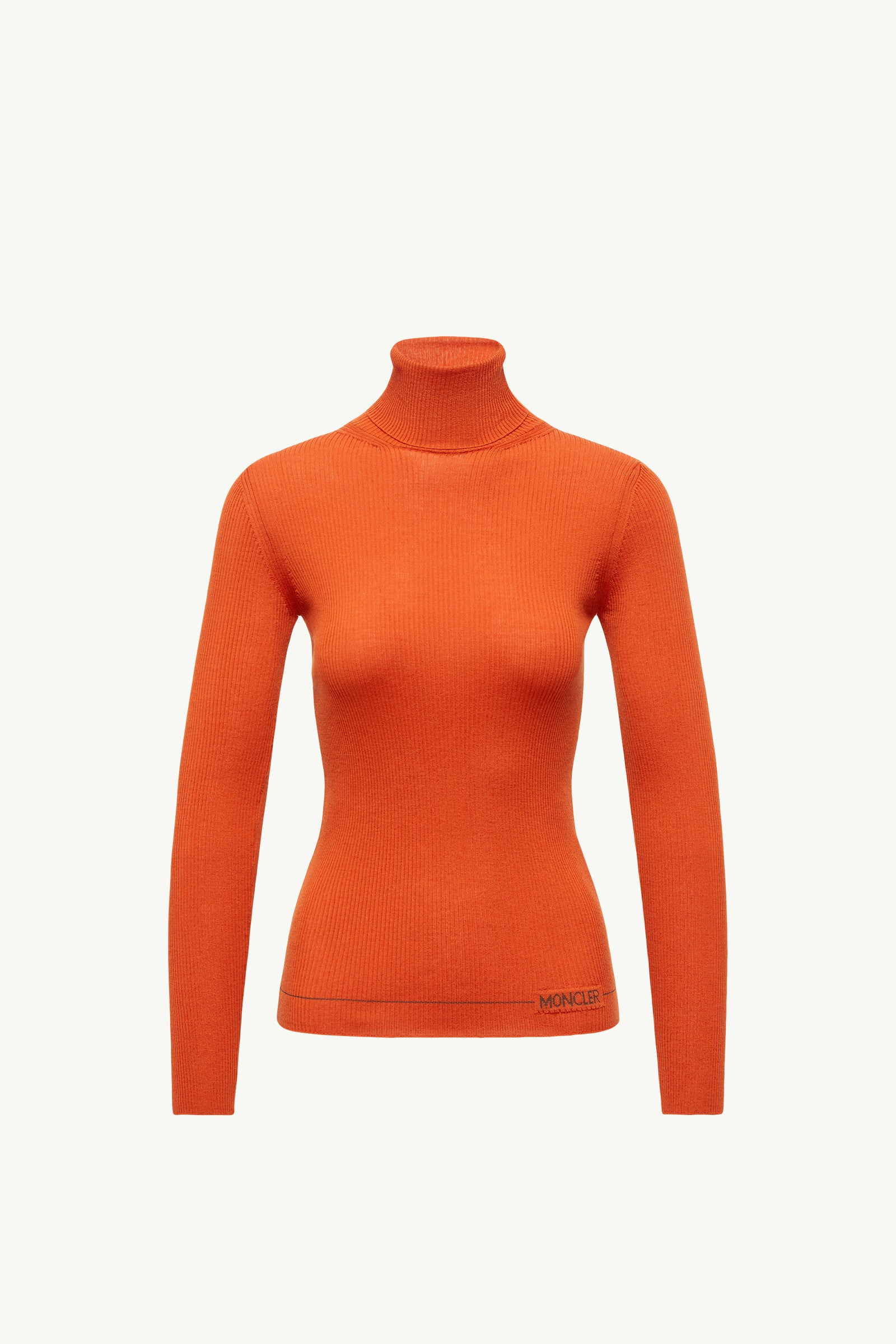 Moncler Logo Wool Turtleneck Sweater Orange Orange