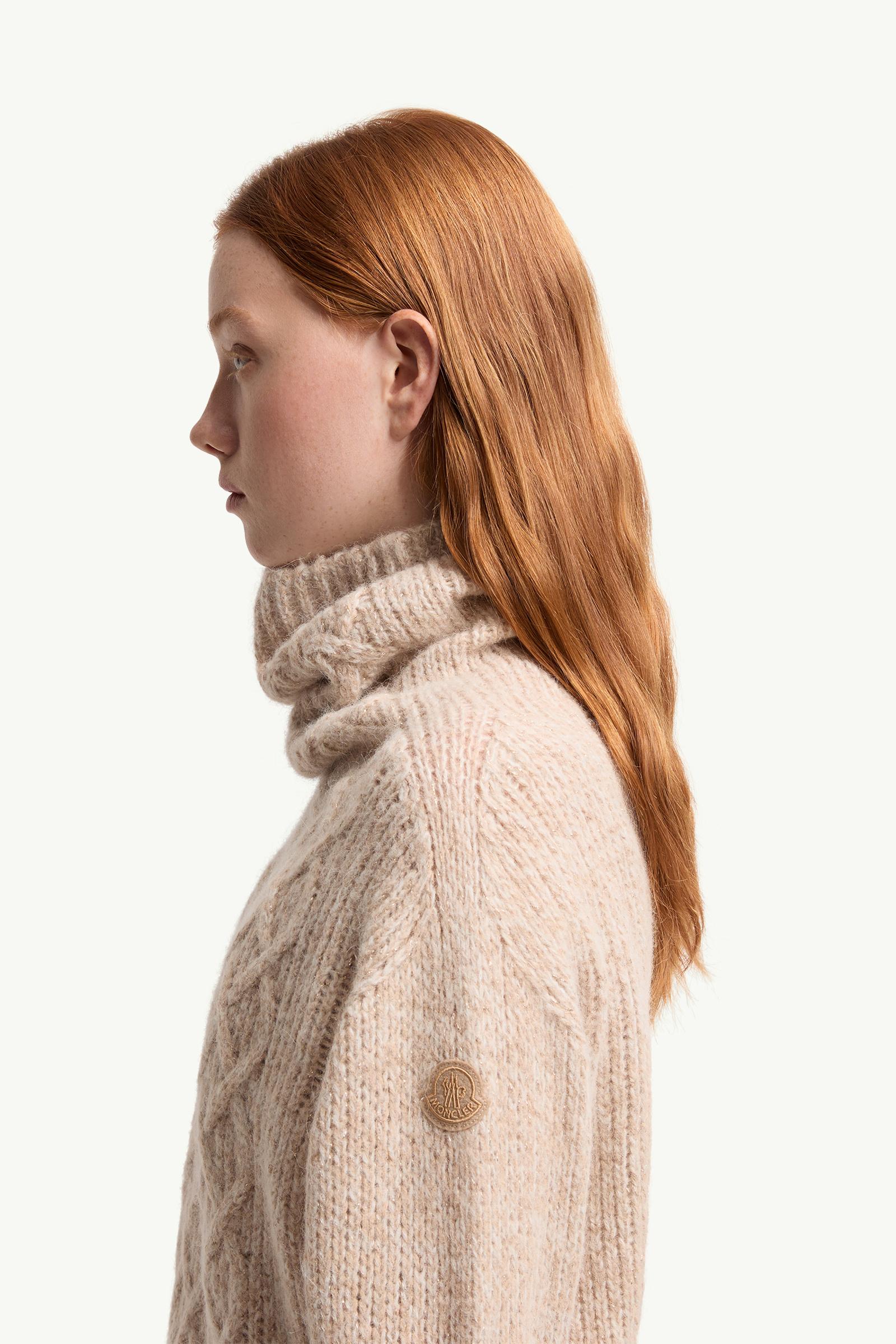 Moncler Alpaca Blend Turtleneck Sweater Beige Beige