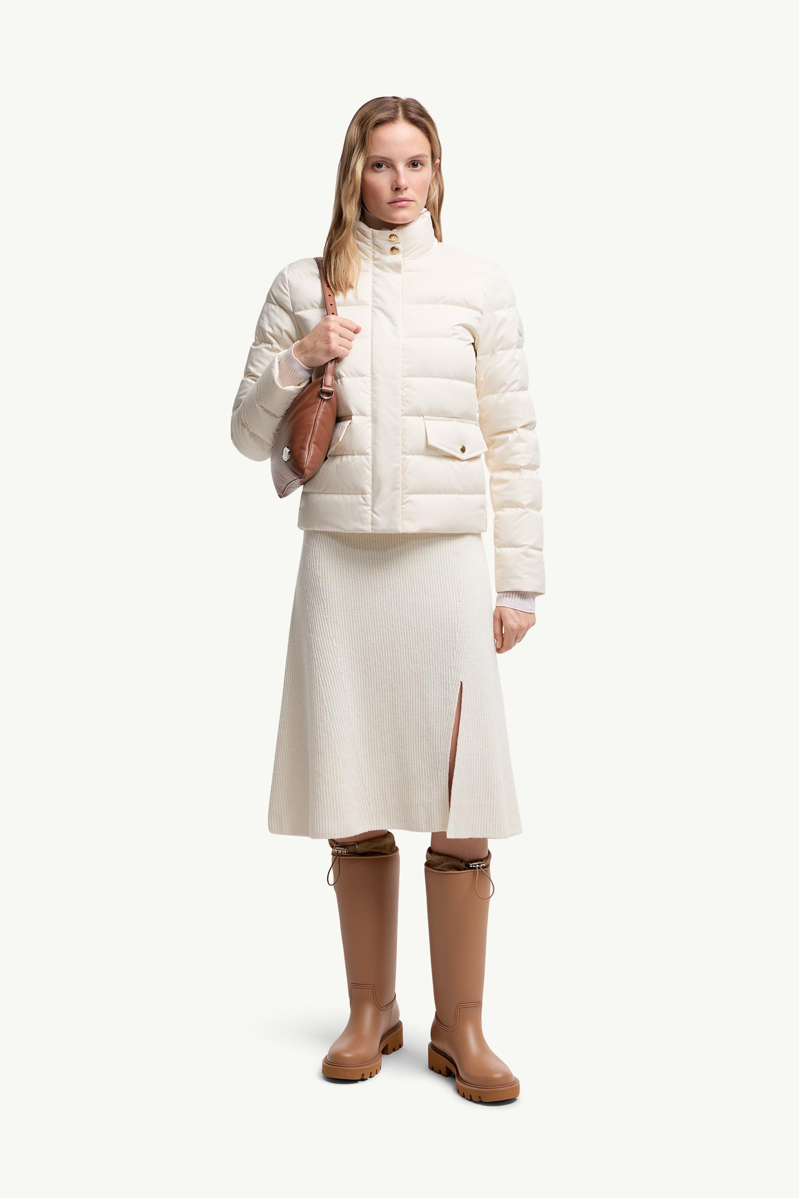 Moncler Wool & Cashmere Midi Skirt White White