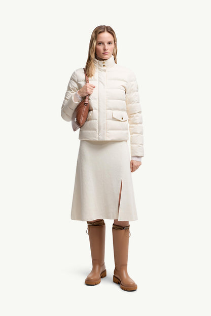 Moncler Wool & Cashmere Midi Skirt White White