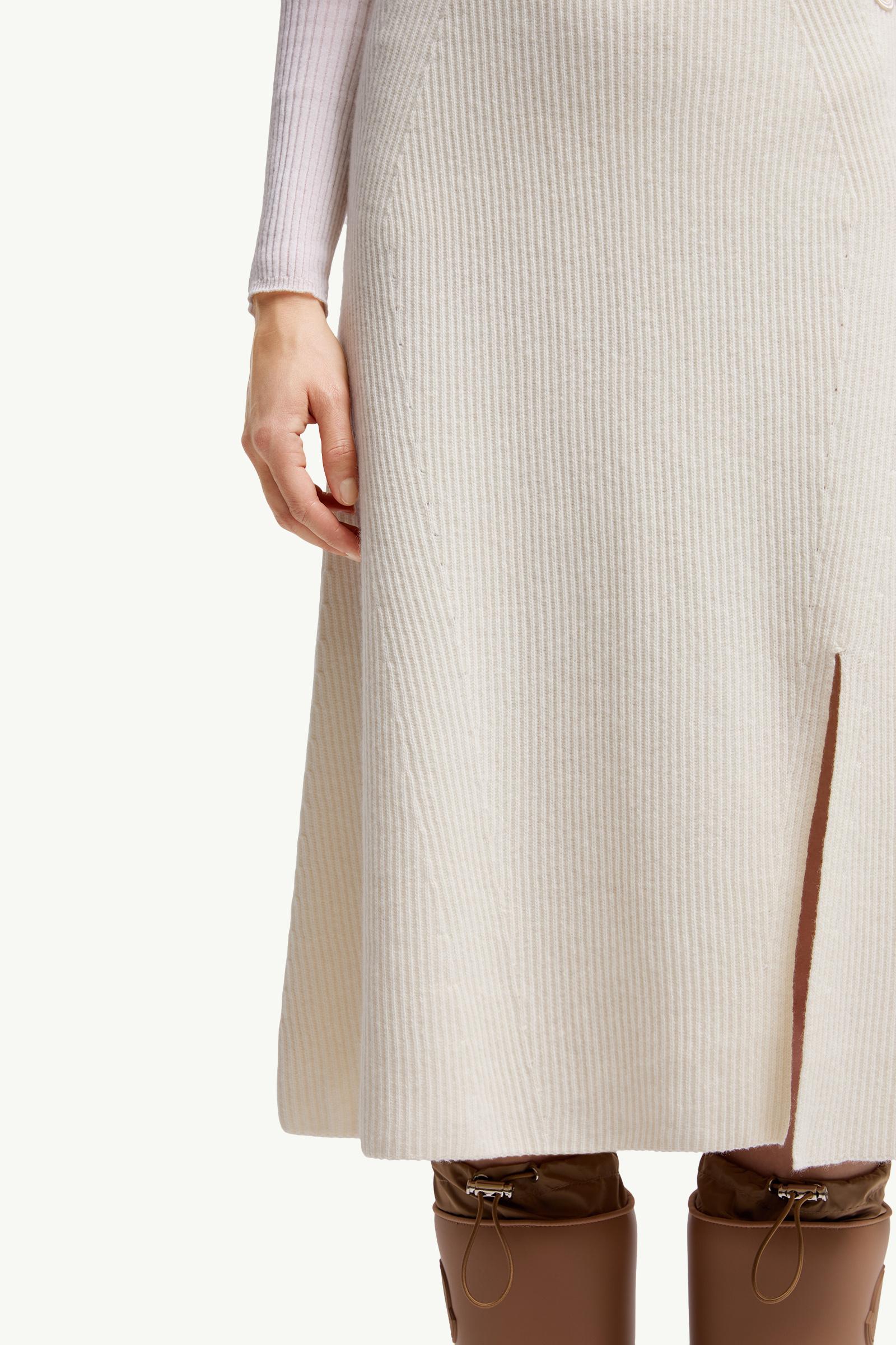 Moncler Wool & Cashmere Midi Skirt White White