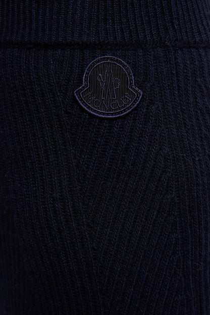 Moncler Wool & Cashmere Midi Skirt Dark Blue Dark Blue