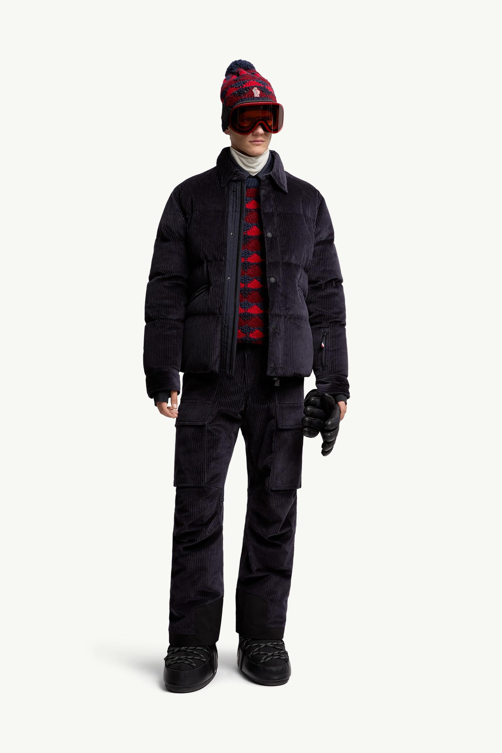Moncler Padded Corduroy Ski Bib Navy Blue Navy Blue