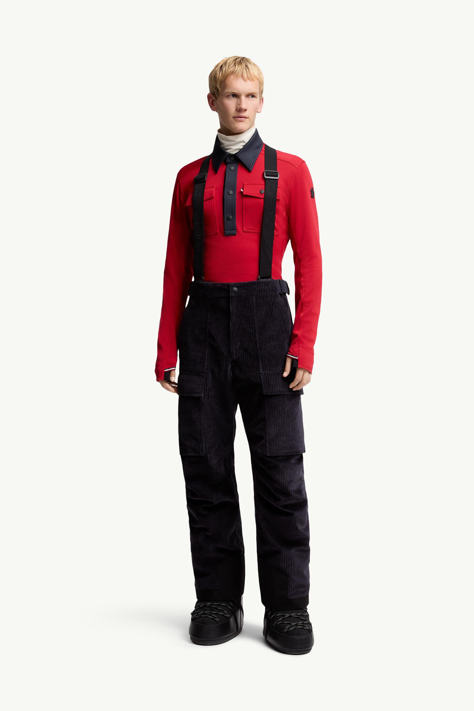 Moncler Padded Corduroy Ski Bib Navy Blue Navy Blue