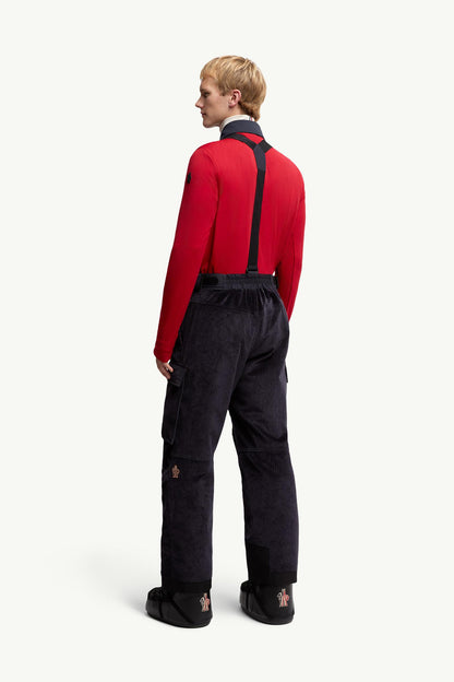 Moncler Padded Corduroy Ski Bib Navy Blue Navy Blue