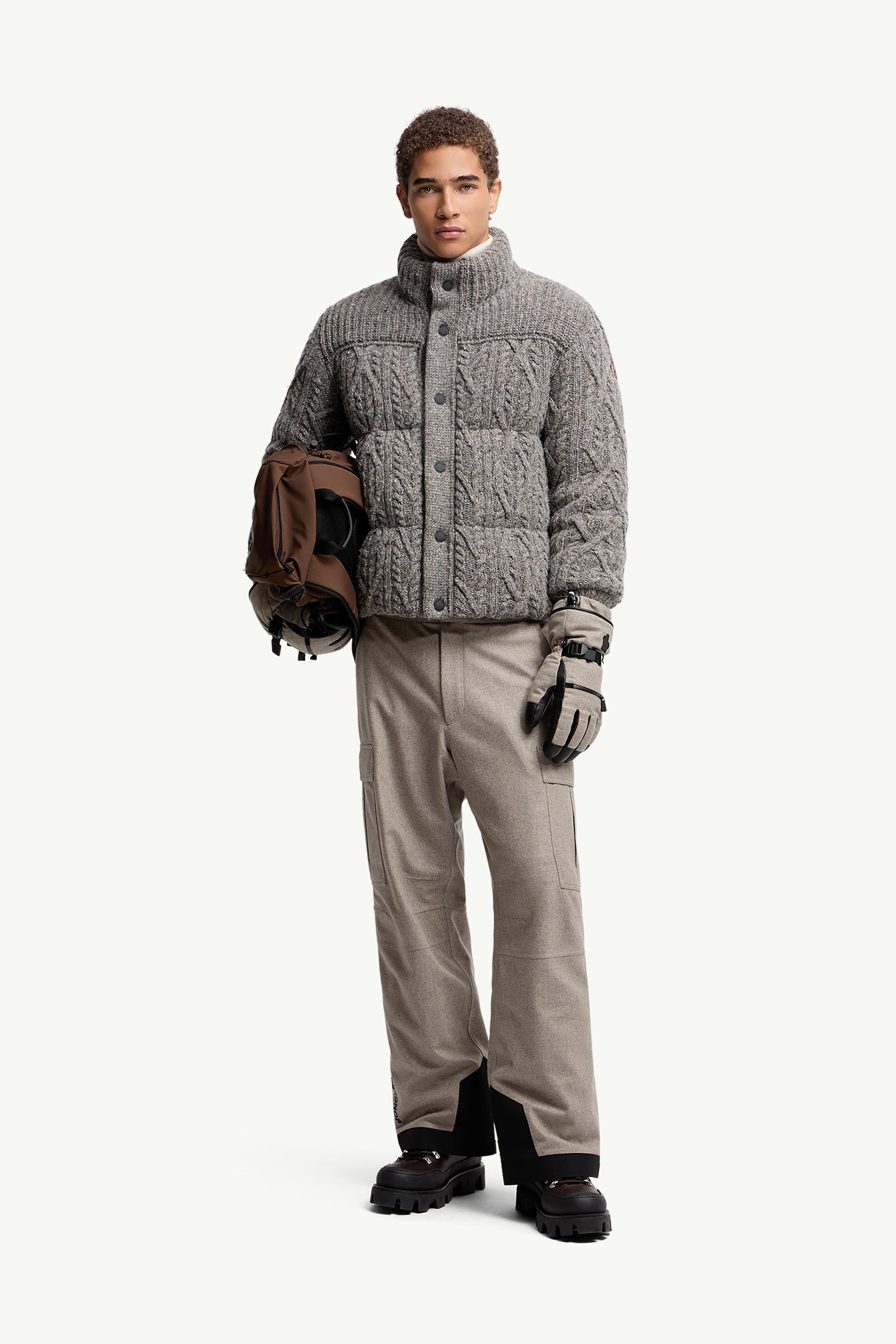 Moncler Padded Technical Wool Ski Pants Beige Beige
