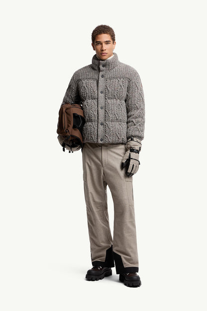 Moncler Padded Technical Wool Ski Pants Beige Beige