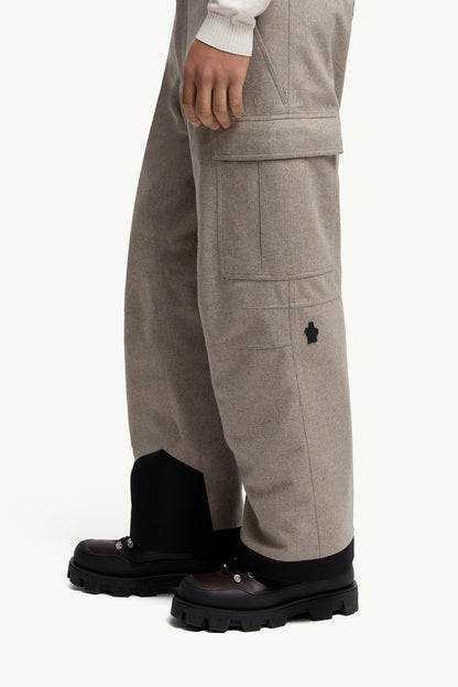 Moncler Padded Technical Wool Ski Pants Beige Beige