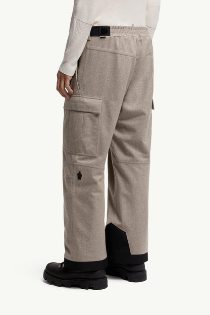 Moncler Padded Technical Wool Ski Pants Beige Beige