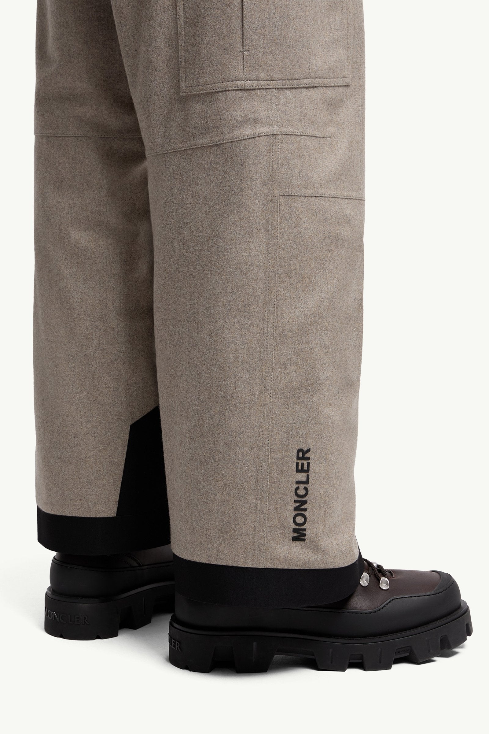 Moncler Padded Technical Wool Ski Pants Beige Beige