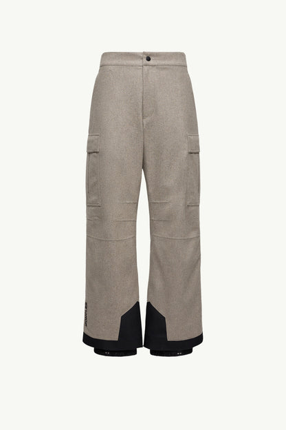 Moncler Padded Technical Wool Ski Pants Beige Beige