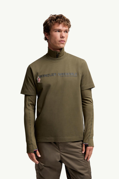 Moncler Logo Cotton T-Shirt Olive Green Olive Green