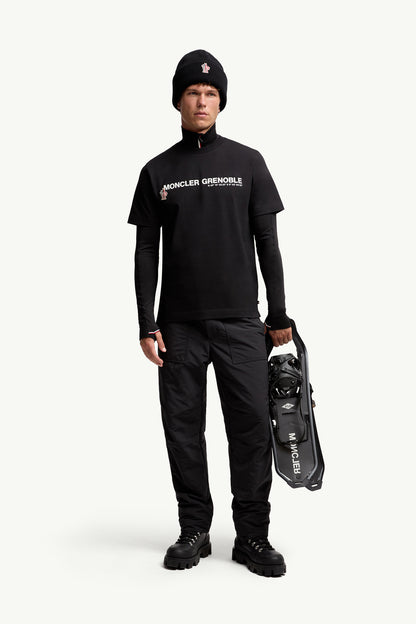 Moncler Logo Cotton T-Shirt Black Black