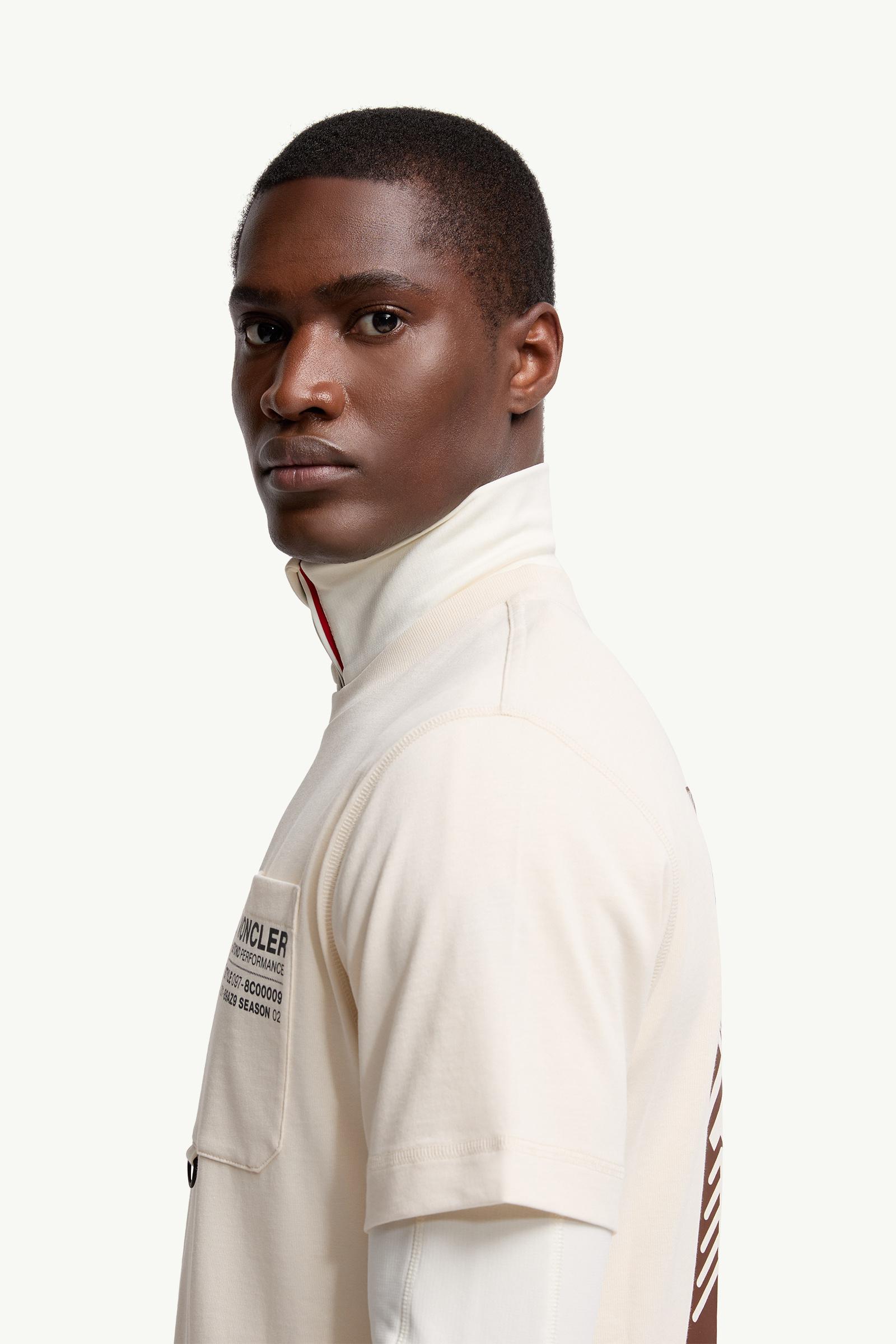 Moncler Embossed Logo Cotton T-Shirt White White