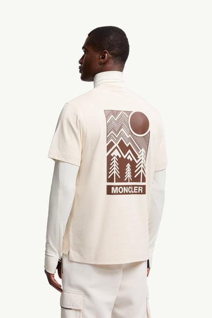 Moncler Embossed Logo Cotton T-Shirt White White
